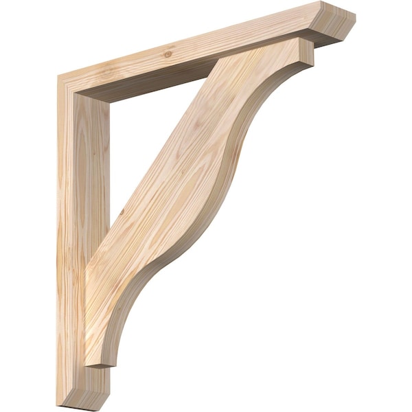 Ekena Millwork Funston Slat Smooth Bracket w/ Offset Brace, Douglas Fir, 3 1/2"W x 22"D x 22"H BKT0402X22X22FST06SDF - main